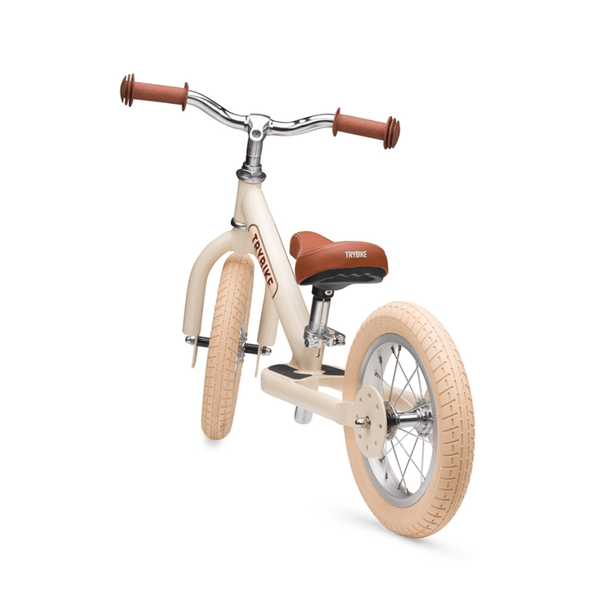Vintage Cream Trybike converted into balance bike mode