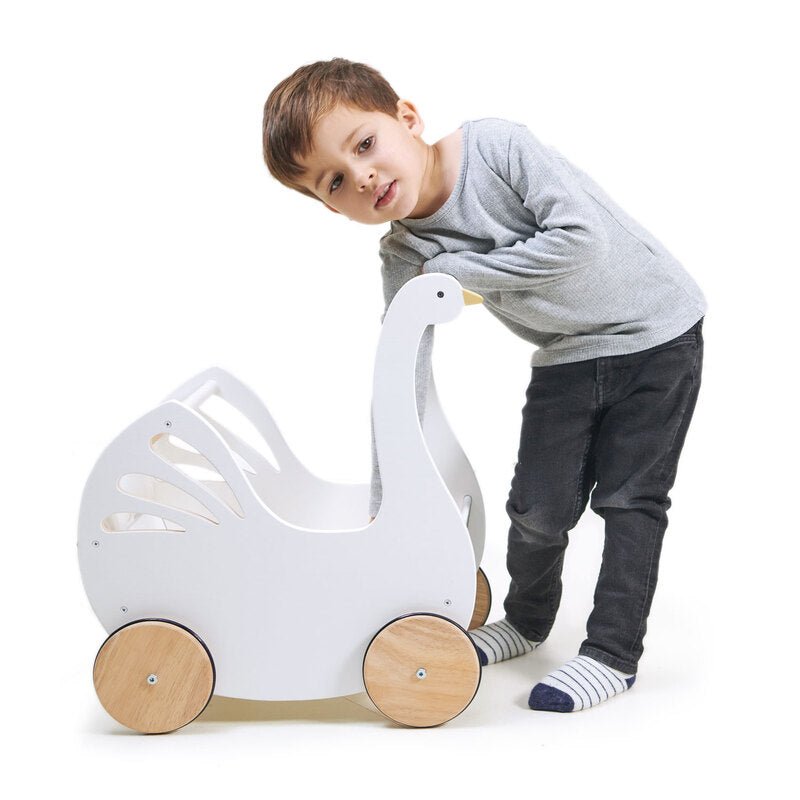 Tender Leaf Toys Doll's Sweet Swan Pram