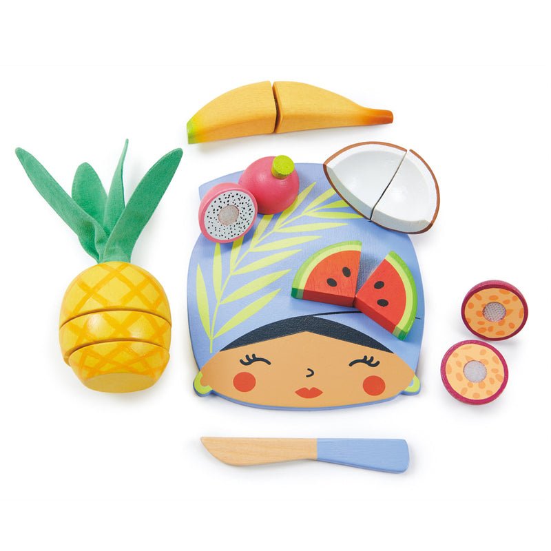 Tender Leaf Toys Pretend Tropical Fruit Chopping Board