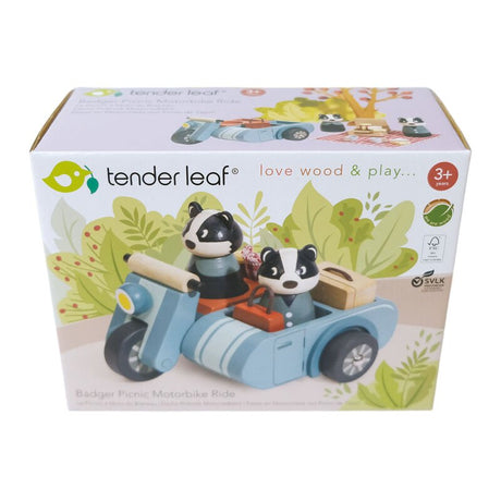 Tender Leaf Toys Badger Picnic Motorbike Ride - image 6