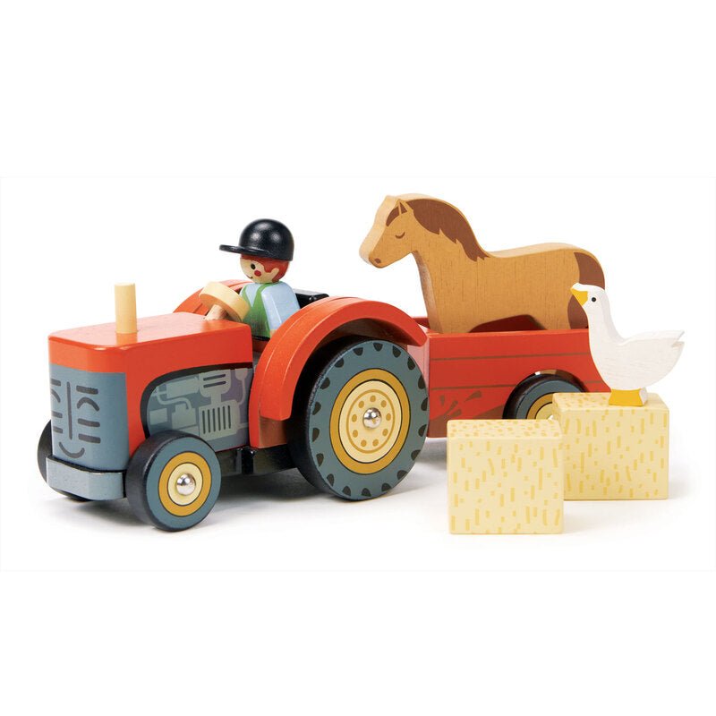 Tender Leaf Toys Wooden Farm Tractor Play Set