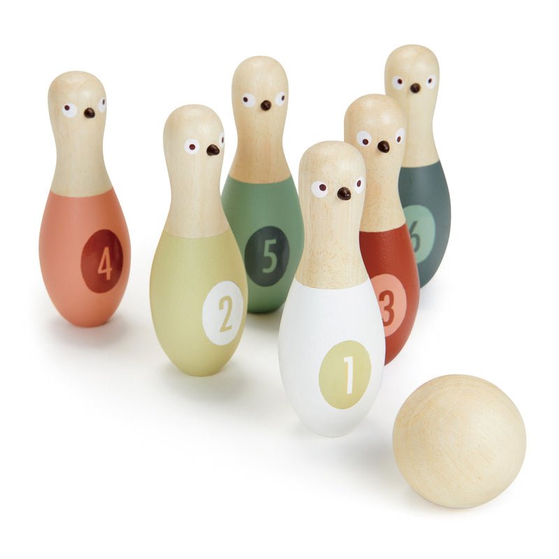 Tender Leaf Toys Wooden Birdie Skittles Bowling Set