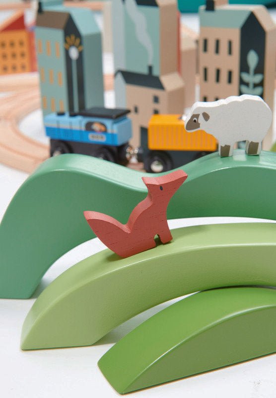 Tender Leaf Toys  Wooden Green Hills Stacking Play Set