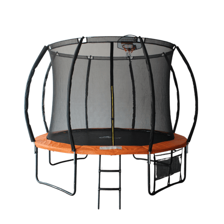 ALL 4 KIDS 10 FT Jump Zone Spring Trampoline with Basketball Board
