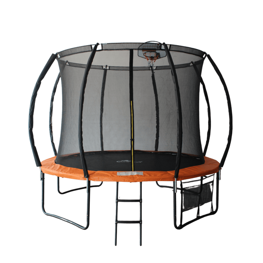 ALL 4 KIDS 10 FT Jump Zone Spring Trampoline with Basketball Board