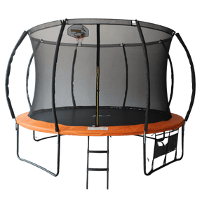 ALL 4 KIDS 12 FT Jump Zone Spring Trampoline with Basketball Board