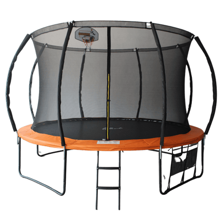 ALL 4 KIDS 12 FT Jump Zone Spring Trampoline with Basketball Board