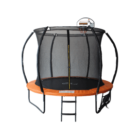 ALL 4 KIDS 8 FT Jump Zone Spring Trampoline with Basketball Board