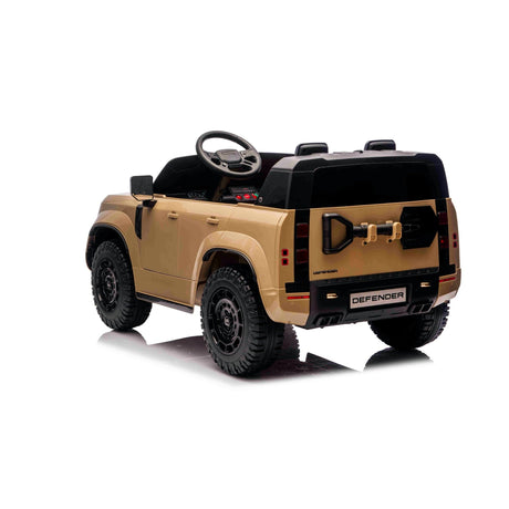 Rear angle of All 4 Kids TR2503 Range Rover Defender champagne kids electric ride-on car