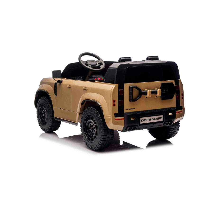 Rear angle of All 4 Kids TR2503 Range Rover Defender champagne kids electric ride-on car