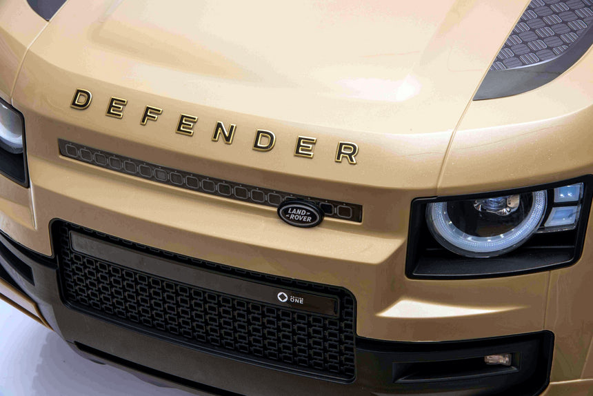 All 4 Kids TR2503 Range Rover Defender ride-on car front grille with Defender branding and LED lights