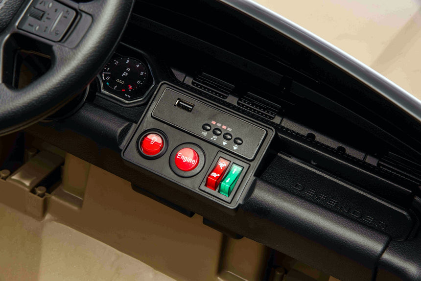 All 4 Kids TR2503 Range Rover Defender ride-on car dashboard with forward reverse switch and instrument panel