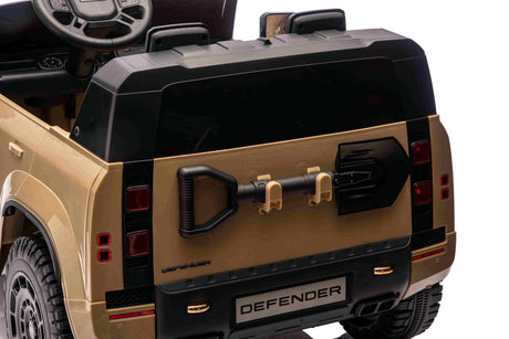 All 4 Kids TR2503 Range Rover Defender champagne kids electric ride-on car rear view with Defender tailgate