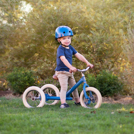 Vintage Blue Trybike three-wheel tricycle configuration