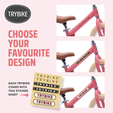 Vintage Pink Trybike adjustable seat height detail