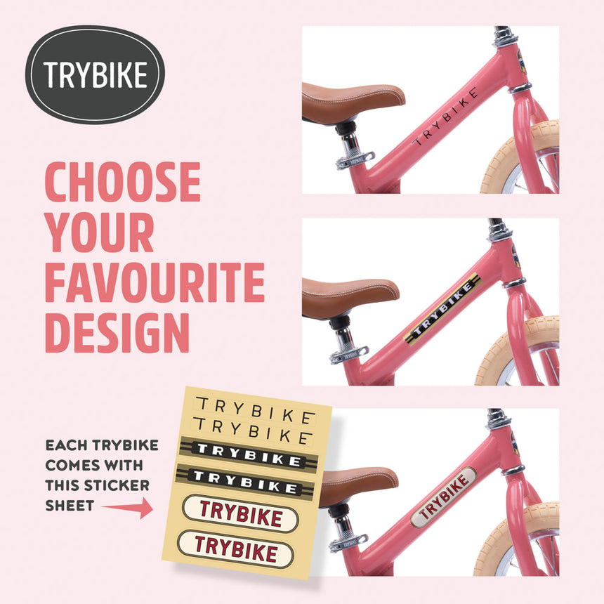 Vintage Pink Trybike adjustable seat height detail