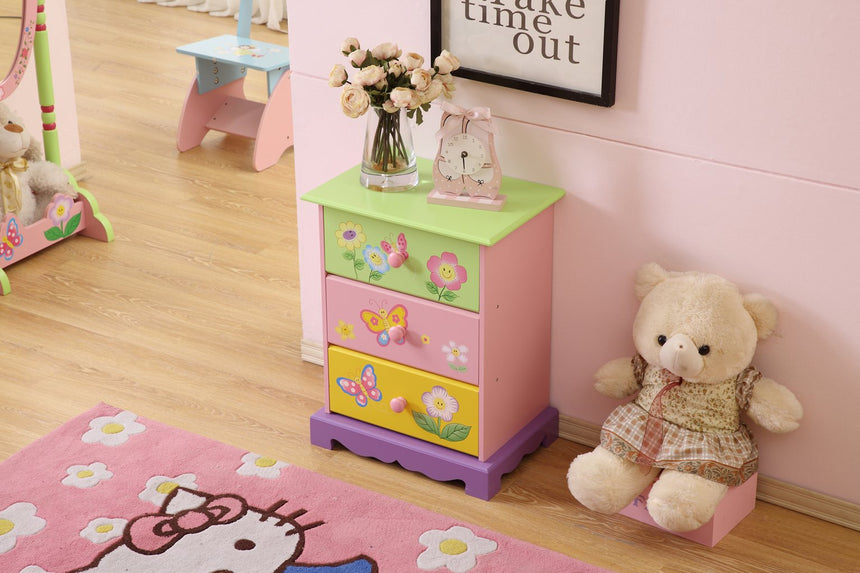Olivia Fairy girls bedside table styled for a child bedroom