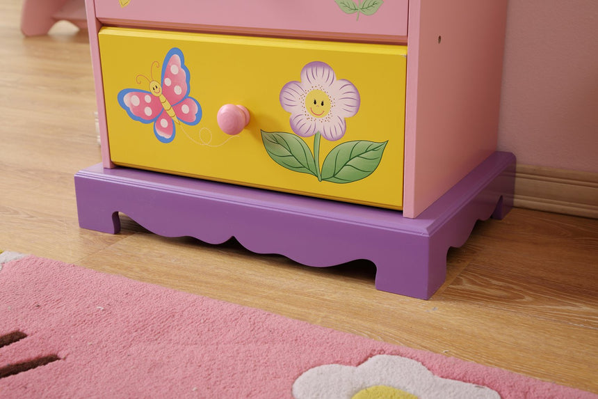 Three drawer storage on Olivia Fairy kids nightstand