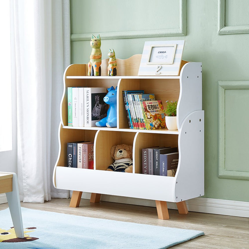 All 4 Kids Ellis Bookshelf with Toy Storage Cube