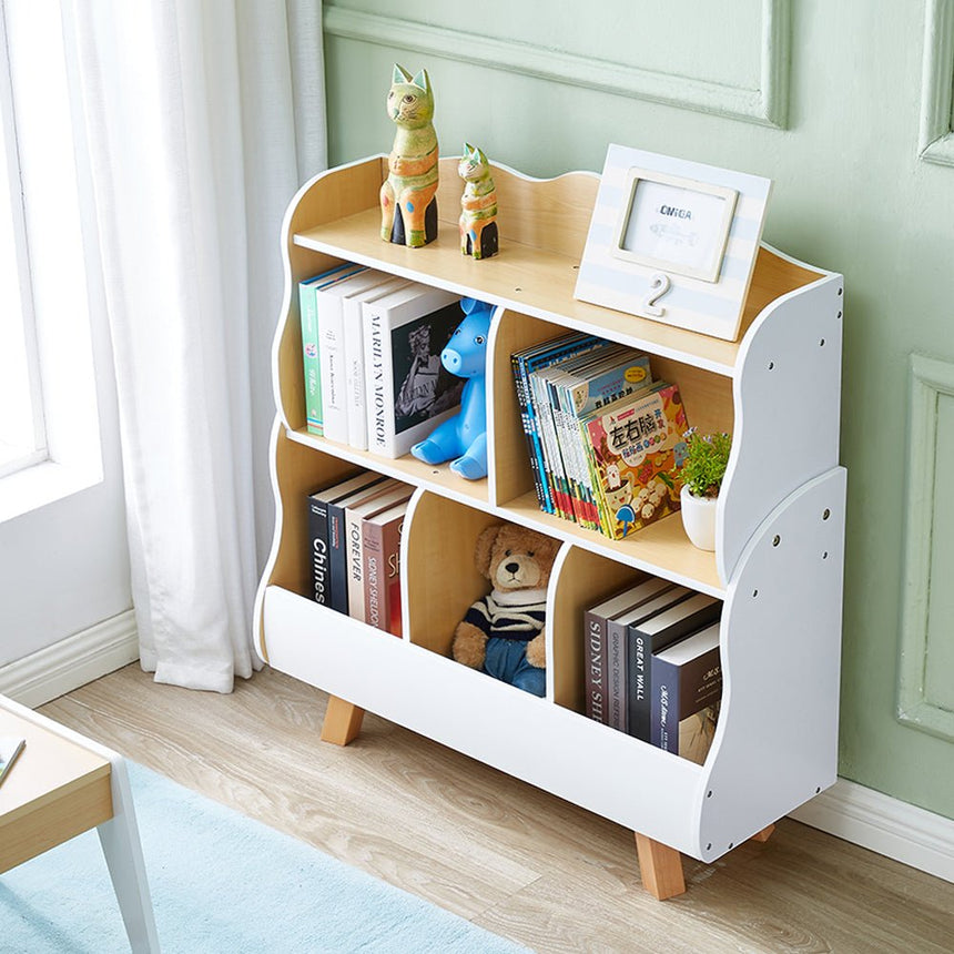 All 4 Kids Ellis Bookshelf with Toy Storage Cube