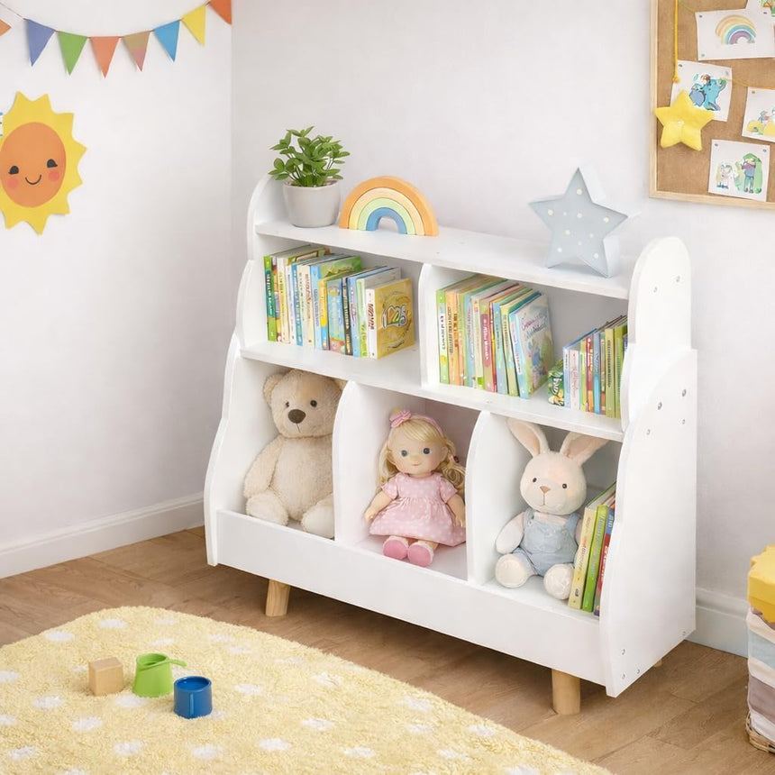 All 4 Kids Ellis Bookshelf with Toy Storage Cube