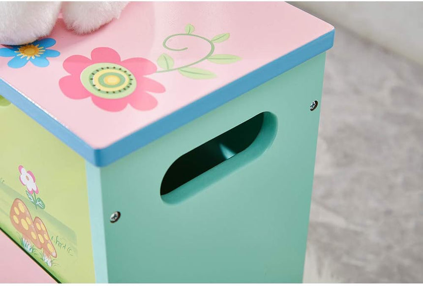 ALL 4 KIDS Girl Hand Painted Flower Step Stool