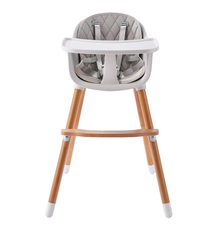 JOY  BABY Amelia 2-in-1 Timber Highchair - Grey