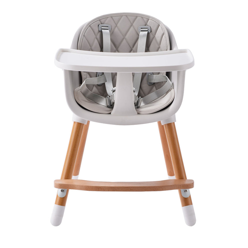 JOY  BABY Amelia 2-in-1 Timber Highchair - Grey