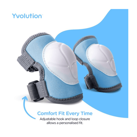 Blue Yvolution kids knee pads from the small protective gear set
