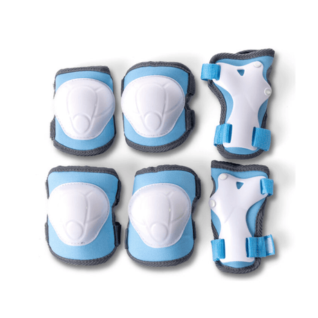 Yvolution kids safety pads set small in blue - knee, elbow and wrist guards