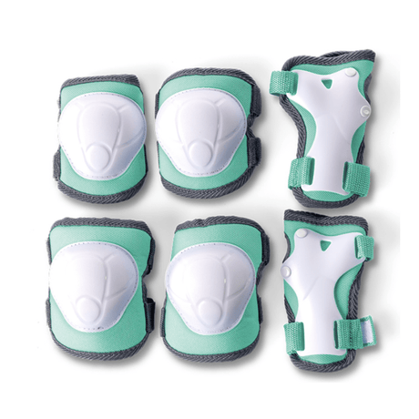 Yvolution kids safety pads set small in green - knee, elbow and wrist guards