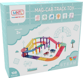 MNTL Classic Magnetic Car Track Set 108 Pcs