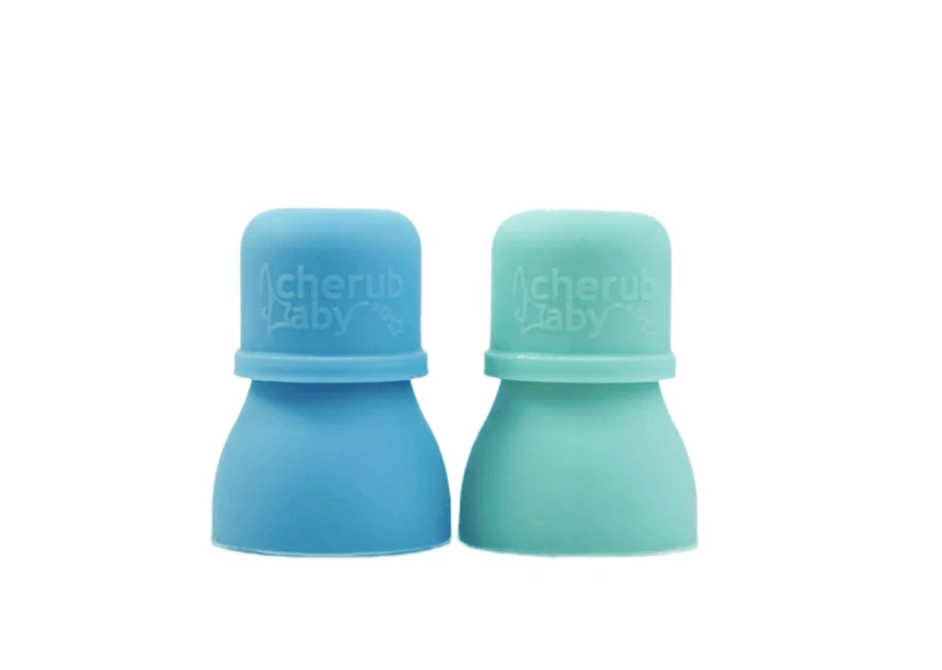 Cherub Baby Silicone Food Pouch Soft Spouts 2PK - Aqua/ Mint
