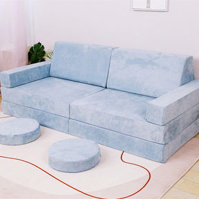 All 4 Kids Ethan 10 PCS Play Couch - Blue