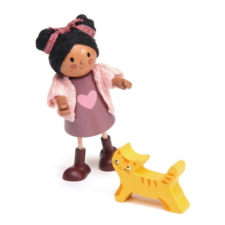 Tender Leaf Toys Miniture Doll Ayana with Flexible Limbs & Her Cat