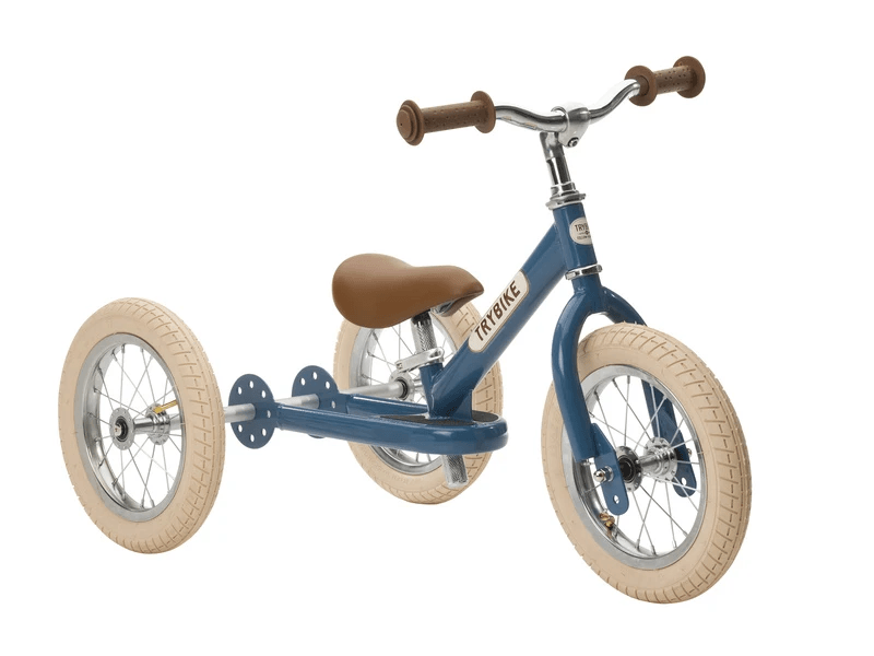 Vintage Blue Trybike 2-in-1 steel balance bike and tricycle