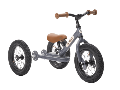 Vintage Grey Trybike 2-in-1 steel balance bike and tricycle
