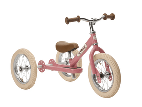 Vintage Pink Trybike 2-in-1 steel balance bike and tricycle